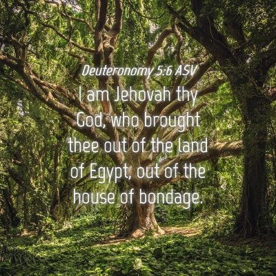 Picture 04 - Deuteronomy 5:6 ASV - I am Jehovah thy God, who brought thee out of the - Bible Verse Picture