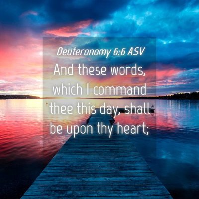 Picture 04 - Deuteronomy 6:6 ASV - And these words, which I command thee this day, - Bible Verse Picture
