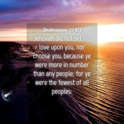 Picture 04 - Deuteronomy 7:7 ASV - Jehovah did not set his love upon you, nor choose - Bible Verse Picture