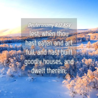 Picture 04 - Deuteronomy 8:12 ASV - lest, when thou hast eaten and art full, and hast - Bible Verse Picture