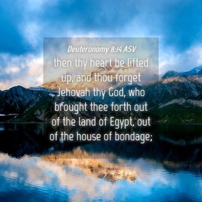 Picture 04 - Deuteronomy 8:14 ASV - then thy heart be lifted up, and thou forget - Bible Verse Picture