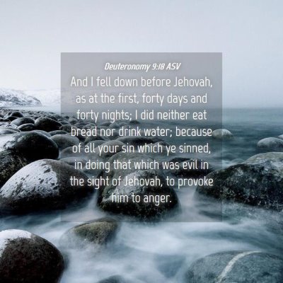 Picture 04 - Deuteronomy 9:18 ASV - And I fell down before Jehovah, as at the first, - Bible Verse Picture
