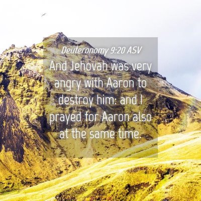Picture 04 - Deuteronomy 9:20 ASV - And Jehovah was very angry with Aaron to destroy - Bible Verse Picture