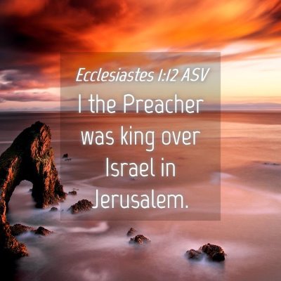 Picture 04 - Ecclesiastes 1:12 ASV - I the Preacher was king over Israel in - Bible Verse Picture