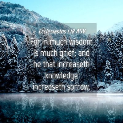 Picture 04 - Ecclesiastes 1:18 ASV - For in much wisdom is much grief; and he that - Bible Verse Picture