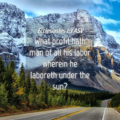 Picture 04 - Ecclesiastes 1:3 ASV - What profit hath man of all his labor wherein he - Bible Verse Picture