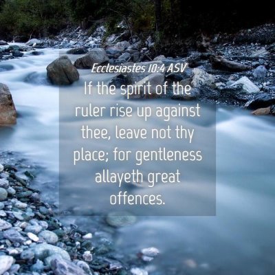 Picture 04 - Ecclesiastes 10:4 ASV - If the spirit of the ruler rise up against thee, - Bible Verse Picture