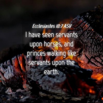 Picture 04 - Ecclesiastes 10:7 ASV - I have seen servants upon horses, and princes - Bible Verse Picture