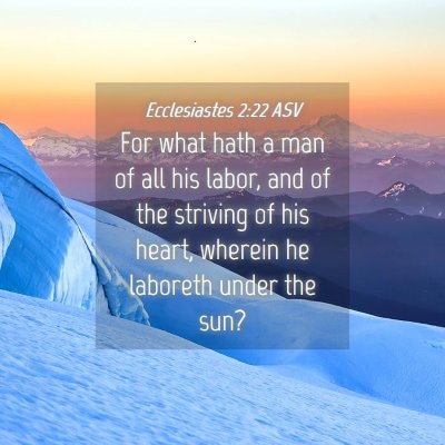 Picture 04 - Ecclesiastes 2:22 ASV - For what hath a man of all his labor, and of the - Bible Verse Picture