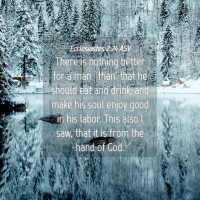 Picture 04 - Ecclesiastes 2:24 ASV - There is nothing better for a man `than' that he - Bible Verse Picture