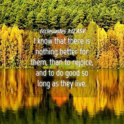 Picture 04 - Ecclesiastes 3:12 ASV - I know that there is nothing better for them, - Bible Verse Picture