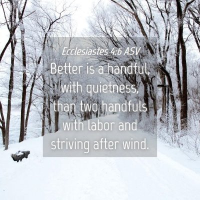 Picture 04 - Ecclesiastes 4:6 ASV - Better is a handful, with quietness, than two - Bible Verse Picture