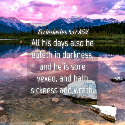 Picture 04 - Ecclesiastes 5:17 ASV - All his days also he eateth in darkness, and he - Bible Verse Picture