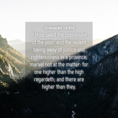Picture 04 - Ecclesiastes 5:8 ASV - If thou seest the oppression of the poor, and the - Bible Verse Picture