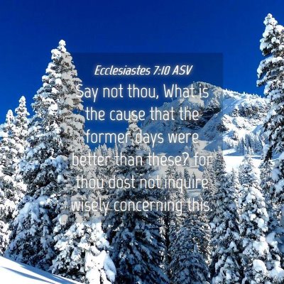 Picture 04 - Ecclesiastes 7:10 ASV - Say not thou, What is the cause that the former - Bible Verse Picture