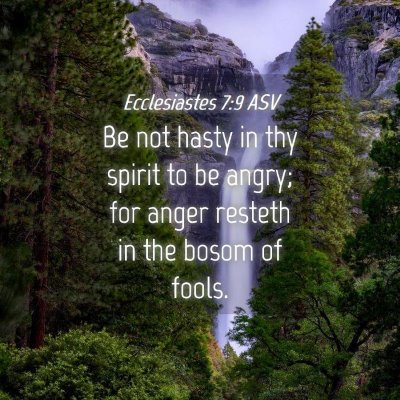 Picture 04 - Ecclesiastes 7:9 ASV - Be not hasty in thy spirit to be angry; for anger - Bible Verse Picture