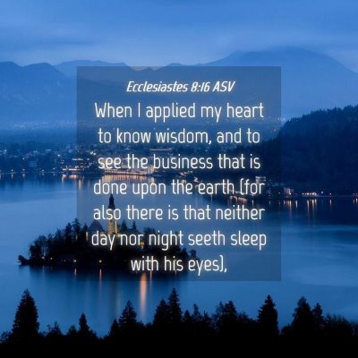 Picture 04 - Ecclesiastes 8:16 ASV - When I applied my heart to know wisdom, and to - Bible Verse Picture