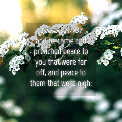 Picture 04 - Ephesians 2:17 ASV - and he came and preached peace to you that were - Bible Verse Picture