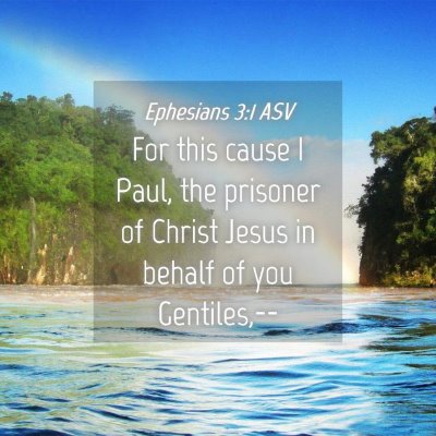 Picture 04 - Ephesians 3:1 ASV - For this cause I Paul, the prisoner of Christ - Bible Verse Picture