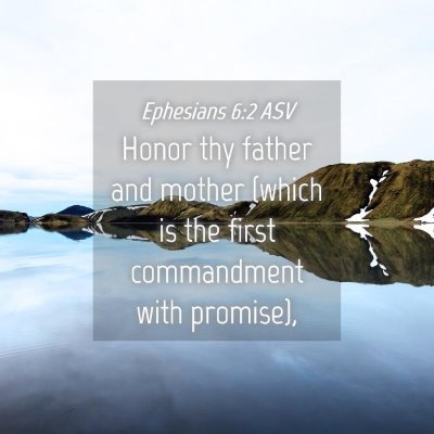 Picture 04 - Ephesians 6:2 ASV - Honor thy father and mother (which is the first - Bible Verse Picture