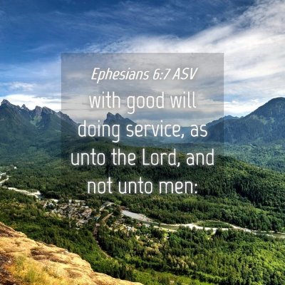 Picture 04 - Ephesians 6:7 ASV - with good will doing service, as unto the Lord, - Bible Verse Picture