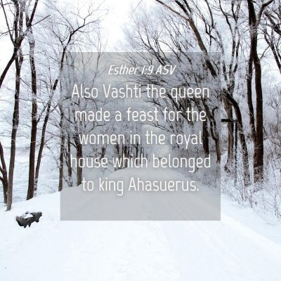 Picture 04 - Esther 1:9 ASV - Also Vashti the queen made a feast for the women - Bible Verse Picture
