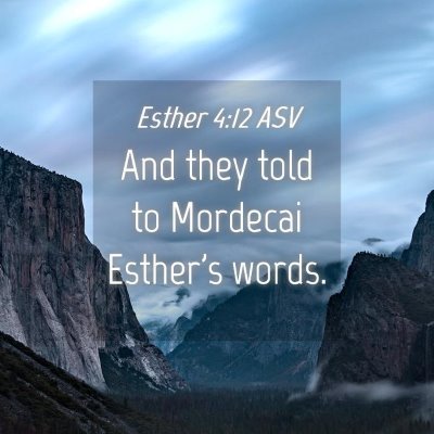 Picture 04 - Esther 4:12 ASV - And they told to Mordecai Esther's - Bible Verse Picture