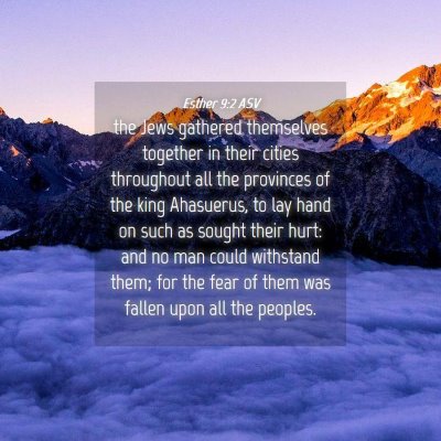 Picture 04 - Esther 9:2 ASV - the Jews gathered themselves together in their - Bible Verse Picture