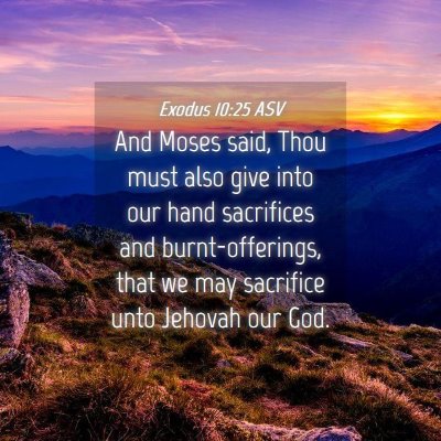 Picture 04 - Exodus 10:25 ASV - And Moses said, Thou must also give into our hand - Bible Verse Picture