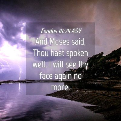 Picture 04 - Exodus 10:29 ASV - And Moses said, Thou hast spoken well. I will see - Bible Verse Picture