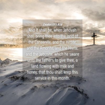 Picture 04 - Exodus 13:5 ASV - And it shall be, when Jehovah shall bring thee - Bible Verse Picture