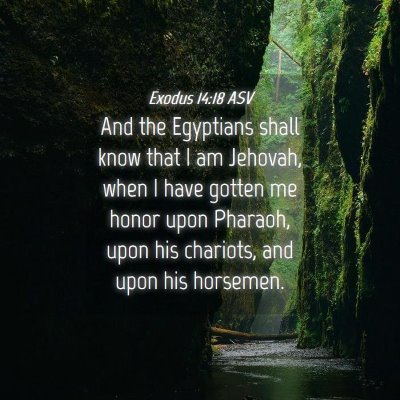 Picture 04 - Exodus 14:18 ASV - And the Egyptians shall know that I am Jehovah, - Bible Verse Picture