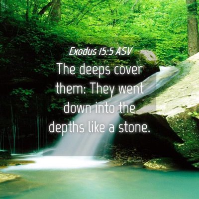 Picture 04 - Exodus 15:5 ASV - The deeps cover them: They went down into the - Bible Verse Picture