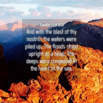 Picture 04 - Exodus 15:8 ASV - And with the blast of thy nostrils the waters - Bible Verse Picture