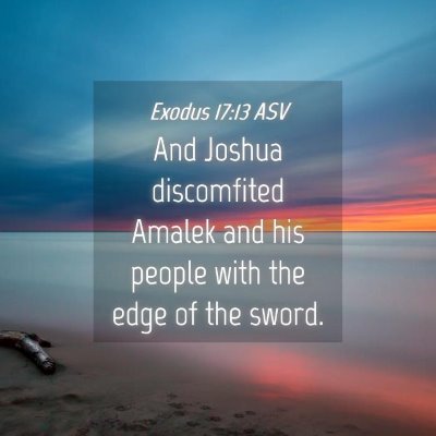 Picture 04 - Exodus 17:13 ASV - And Joshua discomfited Amalek and his people with - Bible Verse Picture