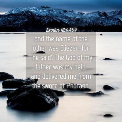 Picture 04 - Exodus 18:4 ASV - and the name of the other was Eliezer; for `he - Bible Verse Picture