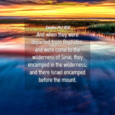 Picture 04 - Exodus 19:2 ASV - And when they were departed from Rephidim, and - Bible Verse Picture