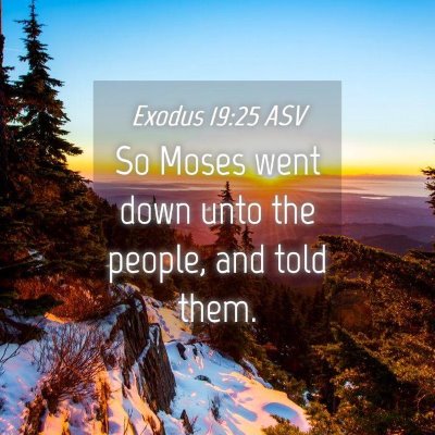 Picture 04 - Exodus 19:25 ASV - So Moses went down unto the people, and told - Bible Verse Picture