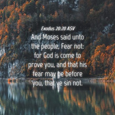 Picture 04 - Exodus 20:20 ASV - And Moses said unto the people, Fear not: for God - Bible Verse Picture