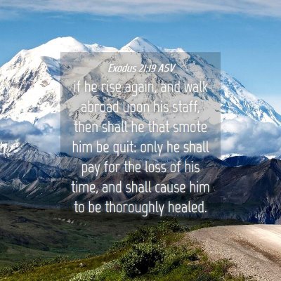 Picture 04 - Exodus 21:19 ASV - if he rise again, and walk abroad upon his staff, - Bible Verse Picture