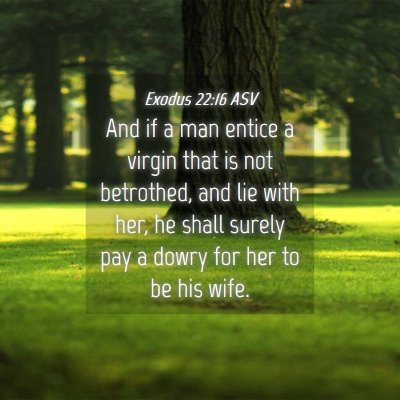 Picture 04 - Exodus 22:16 ASV - And if a man entice a virgin that is not - Bible Verse Picture