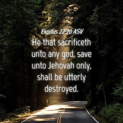 Picture 04 - Exodus 22:20 ASV - He that sacrificeth unto any god, save unto - Bible Verse Picture