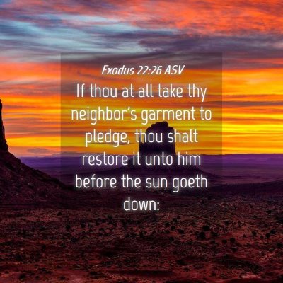Picture 04 - Exodus 22:26 ASV - If thou at all take thy neighbor's garment to - Bible Verse Picture