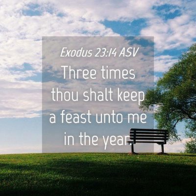 Picture 04 - Exodus 23:14 ASV - Three times thou shalt keep a feast unto me in - Bible Verse Picture
