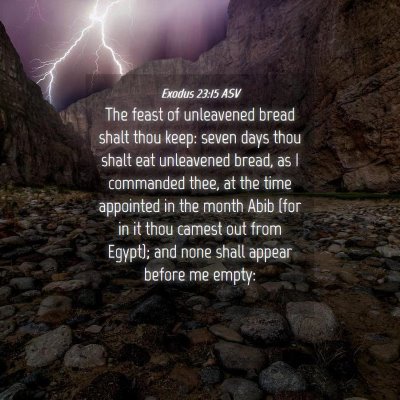 Picture 04 - Exodus 23:15 ASV - The feast of unleavened bread shalt thou keep: - Bible Verse Picture