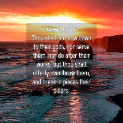 Picture 04 - Exodus 23:24 ASV - Thou shalt not bow down to their gods, nor serve - Bible Verse Picture