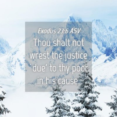 Picture 04 - Exodus 23:6 ASV - Thou shalt not wrest the justice `due' to thy - Bible Verse Picture