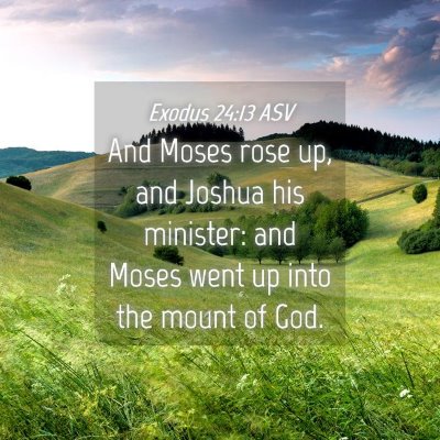 Picture 04 - Exodus 24:13 ASV - And Moses rose up, and Joshua his minister: and - Bible Verse Picture