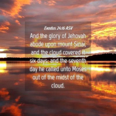 Picture 04 - Exodus 24:16 ASV - And the glory of Jehovah abode upon mount Sinai, - Bible Verse Picture