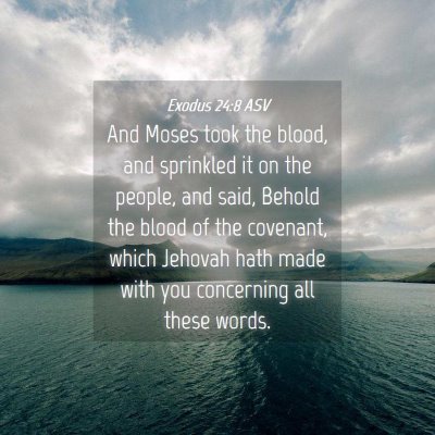Picture 04 - Exodus 24:8 ASV - And Moses took the blood, and sprinkled it on the - Bible Verse Picture